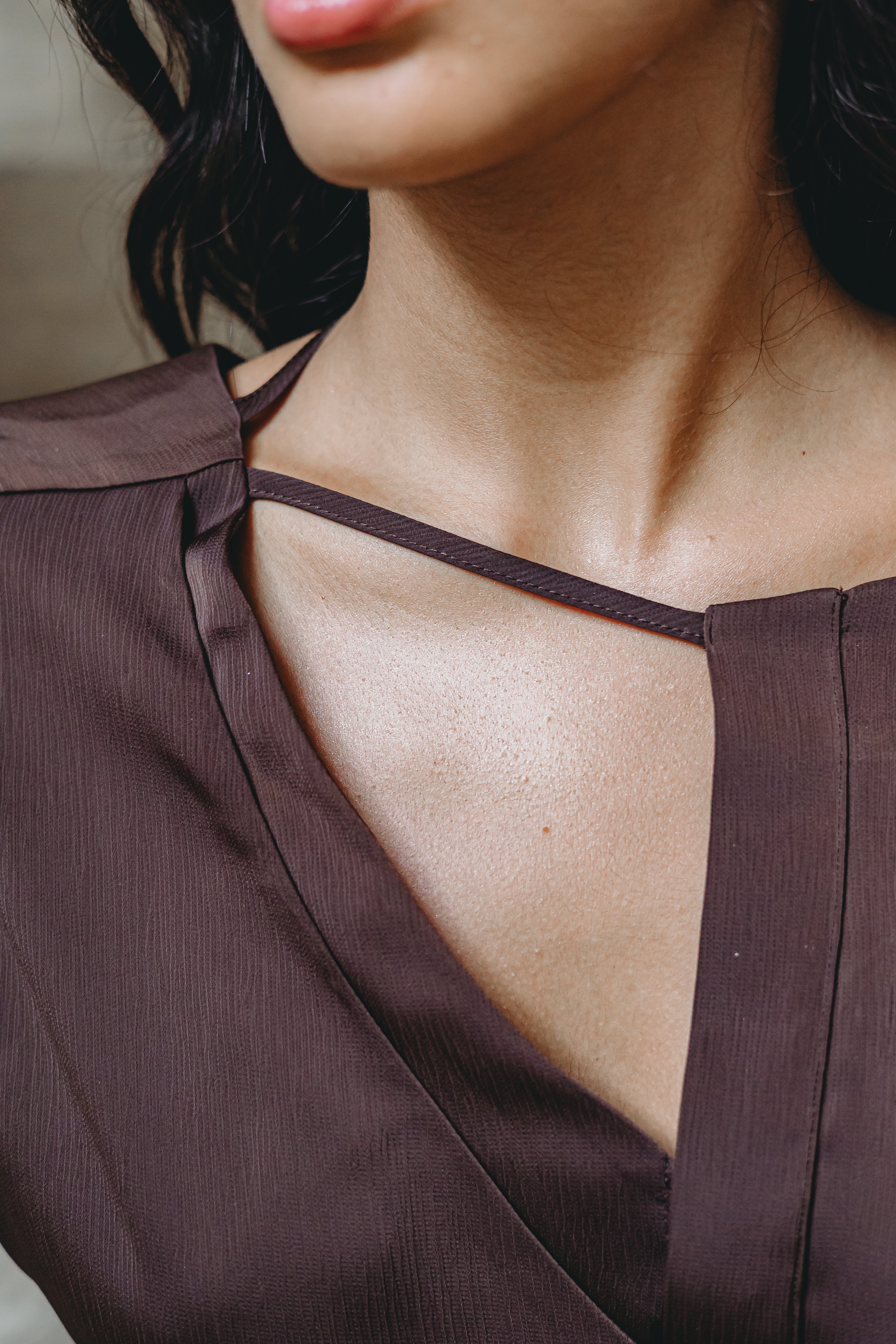 Long Sleeve Wrap Top - Espresso