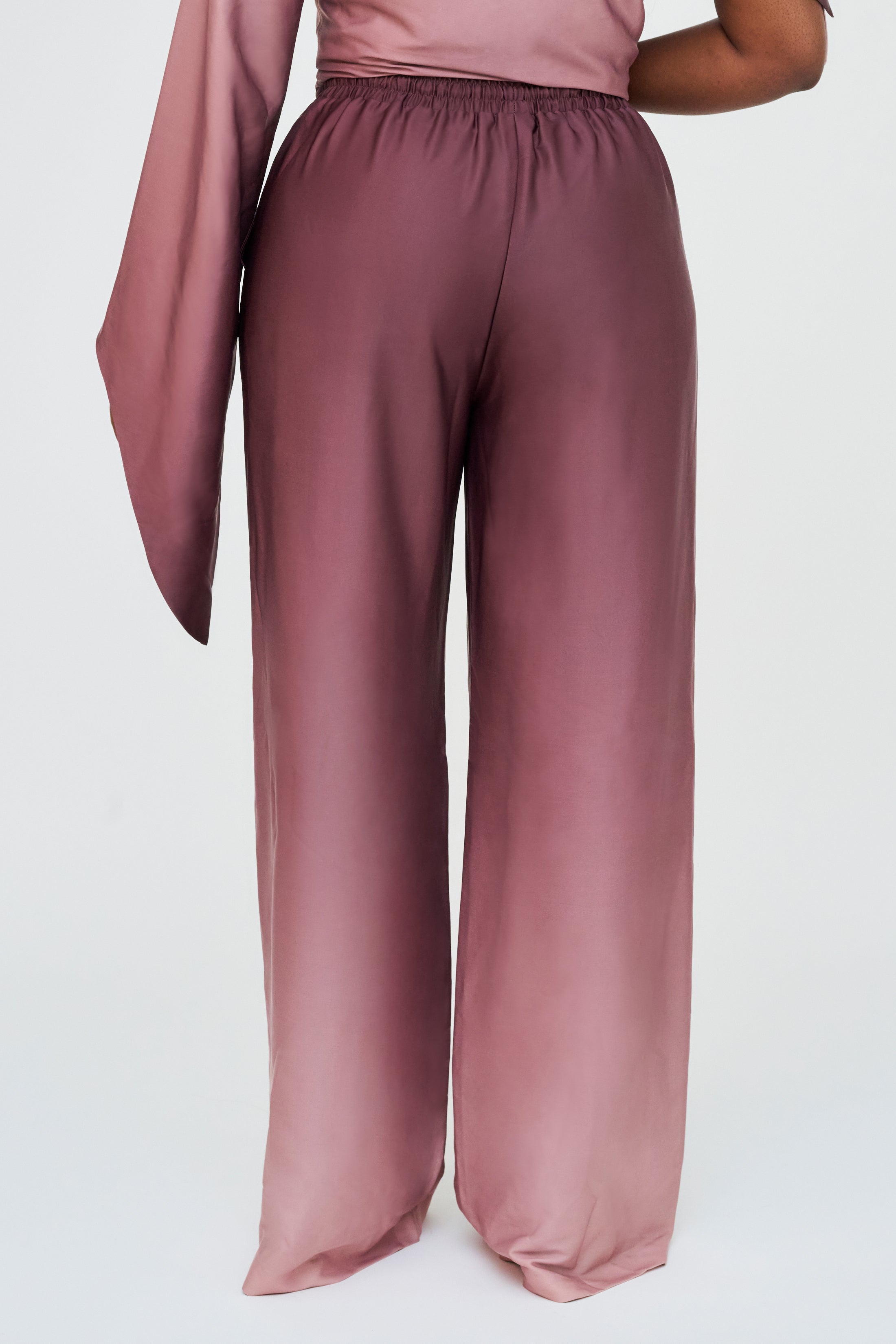 High-Waisted Wide-Leg Pants – Rosewood Ombre