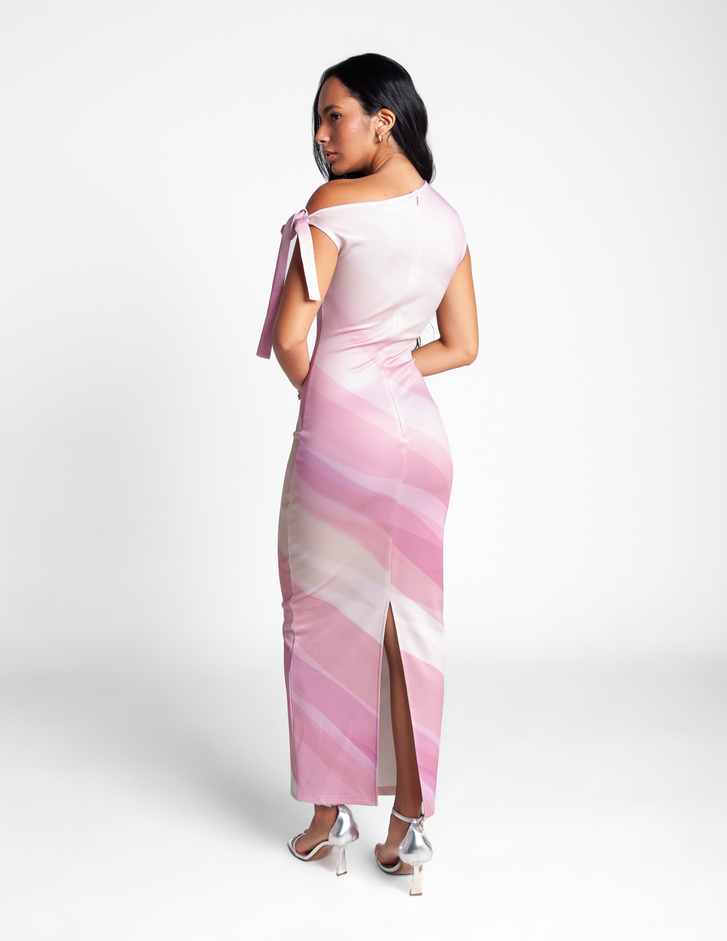 Modest Bodycon Maxi Dress - Rosé Ombré