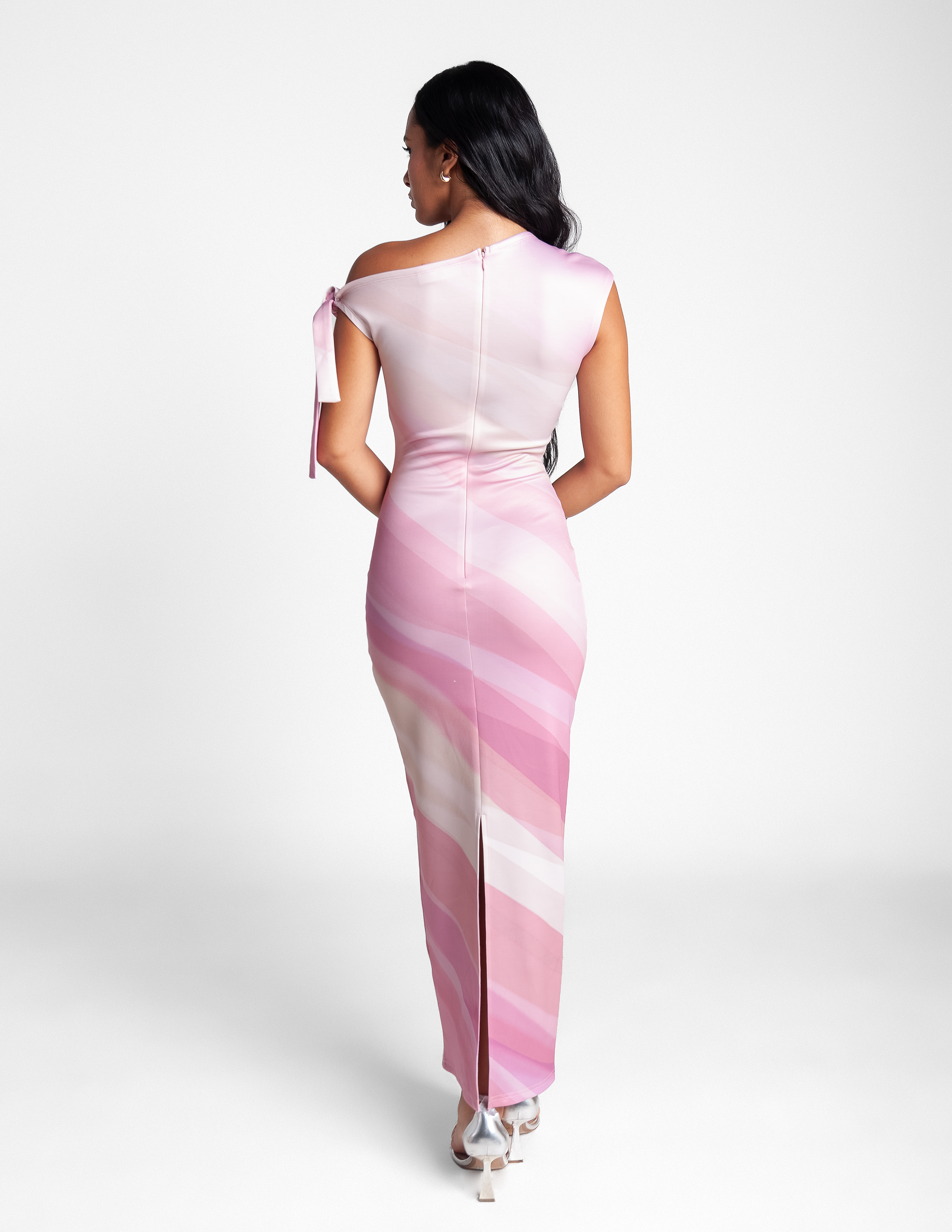 Modest Bodycon Maxi Dress - Rosé Ombré