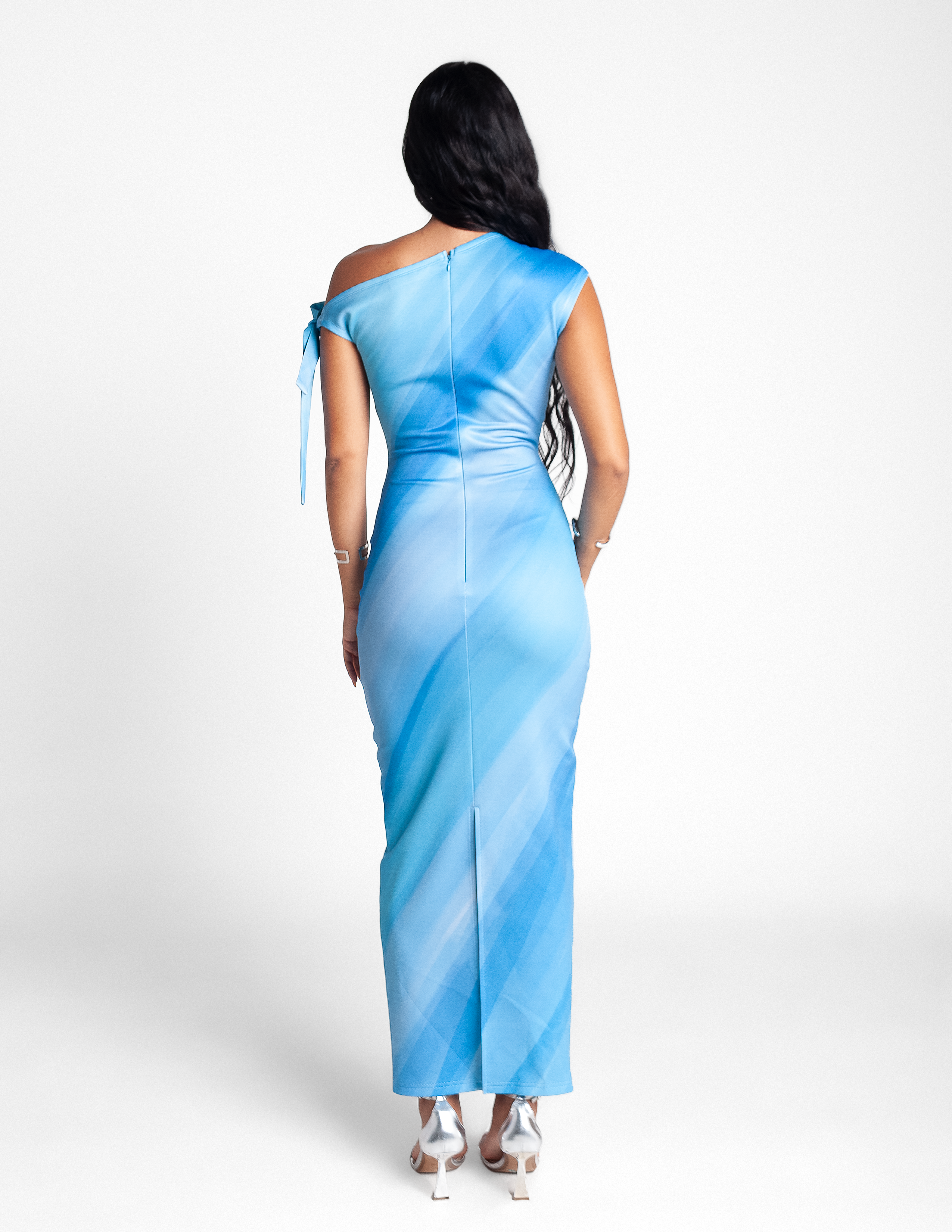 Modest Bodycon Maxi Dress - Ocean Breeze