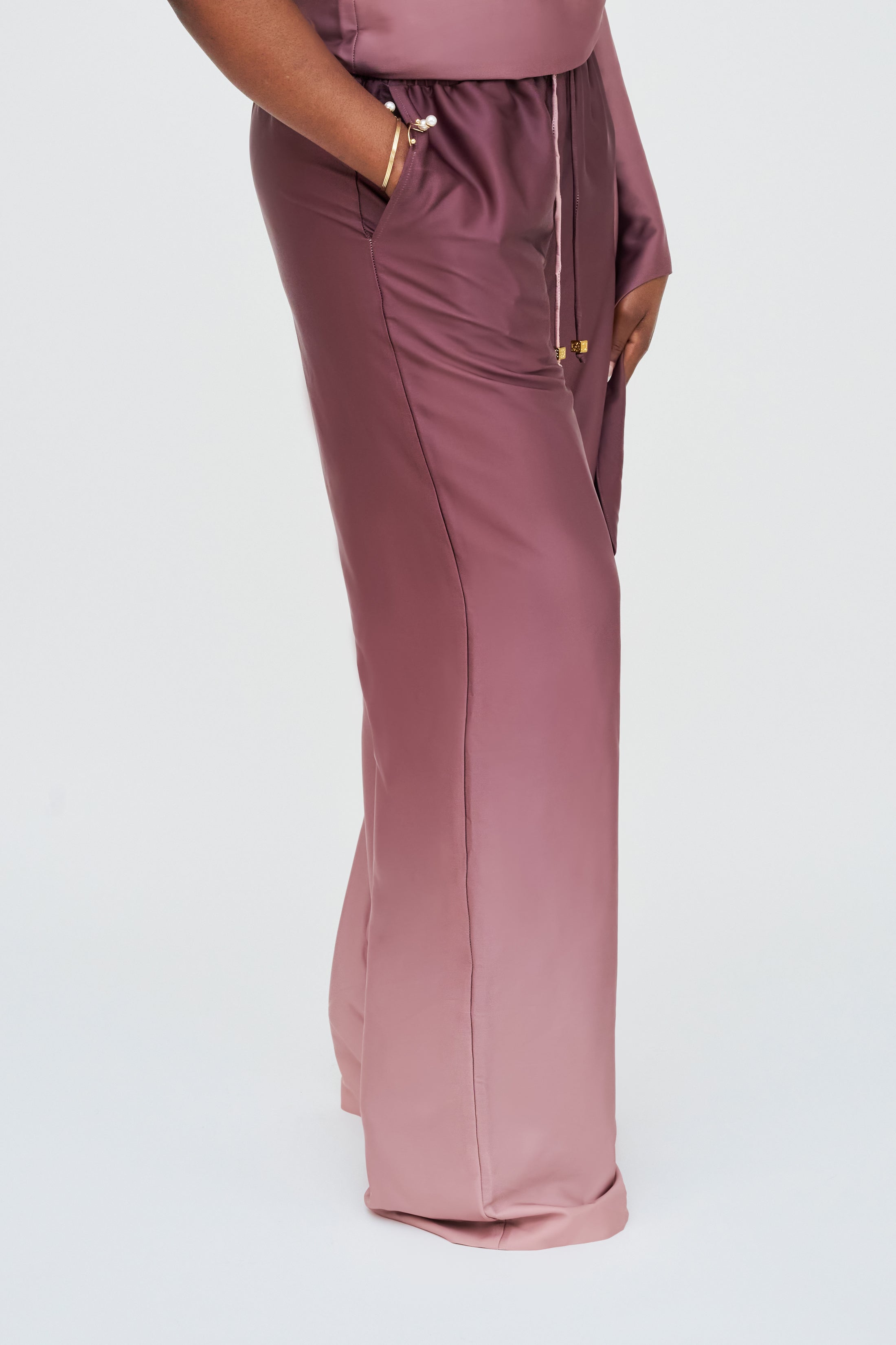 High-Waisted Wide-Leg Pants – Rosewood Ombre